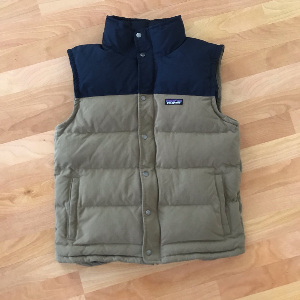 Patagonia Bivy Down Vest Brown Tan Outdoor Vest